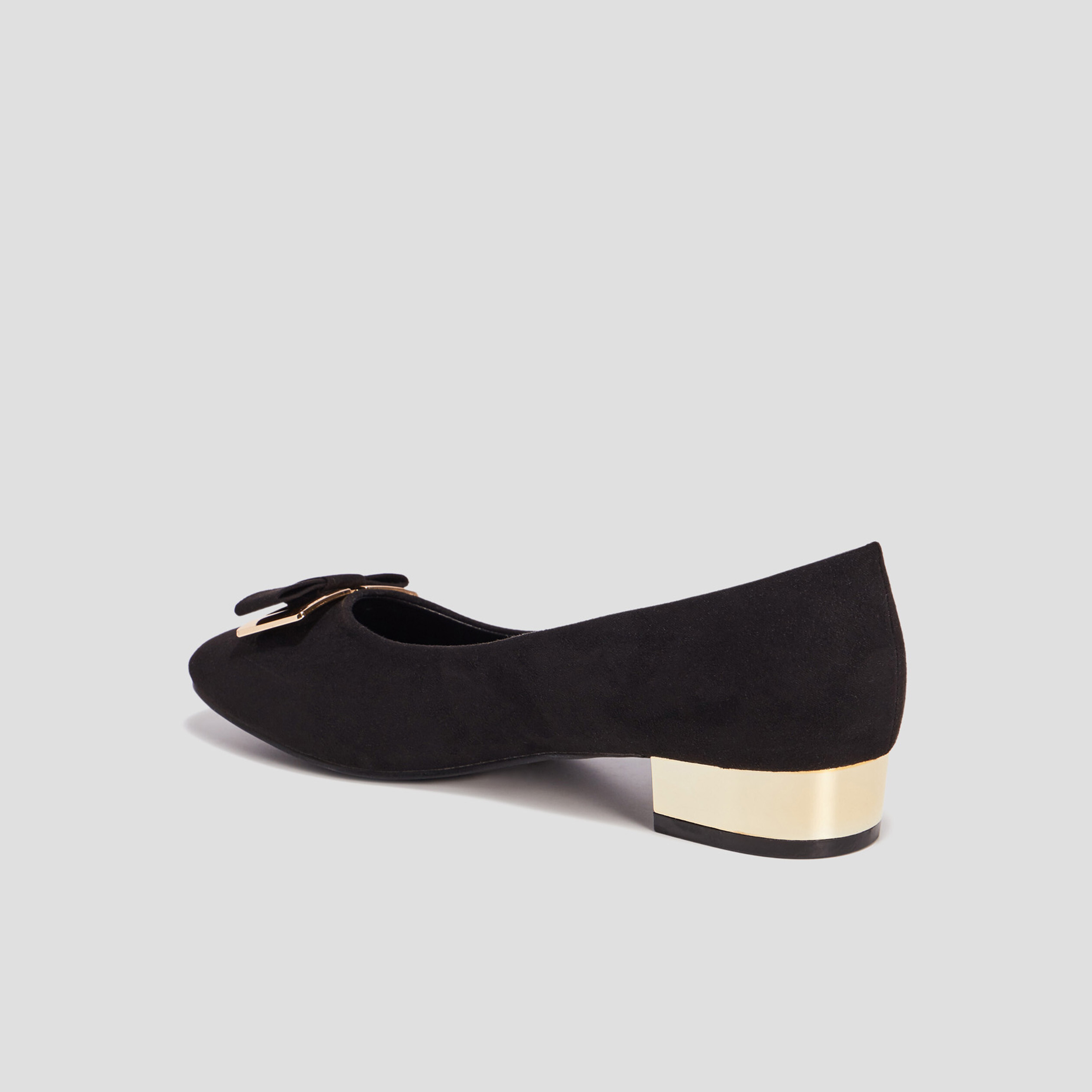 Ballerines à talon doré noir femme | La Halle
