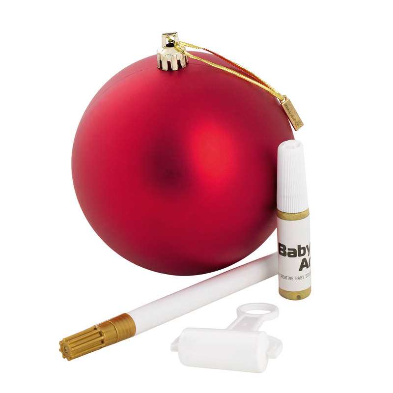 Boule de Noël rouge personnalisable Baby Art
