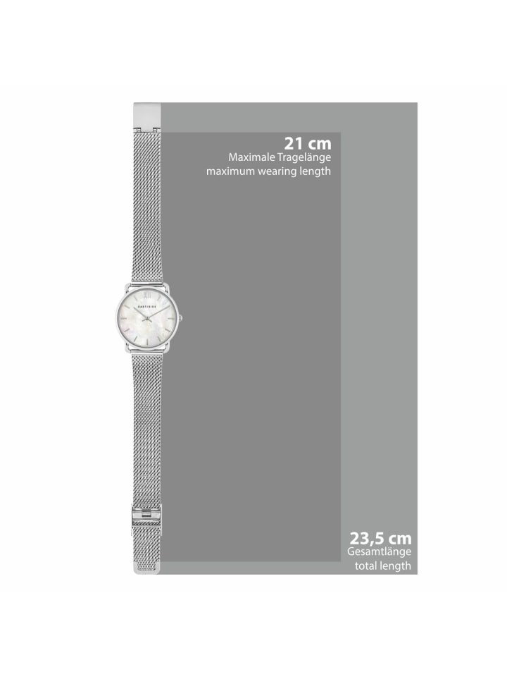 Eastside NY Damen Quarzuhr silber Edelstahl silber in silber günstig kaufen 20 cm