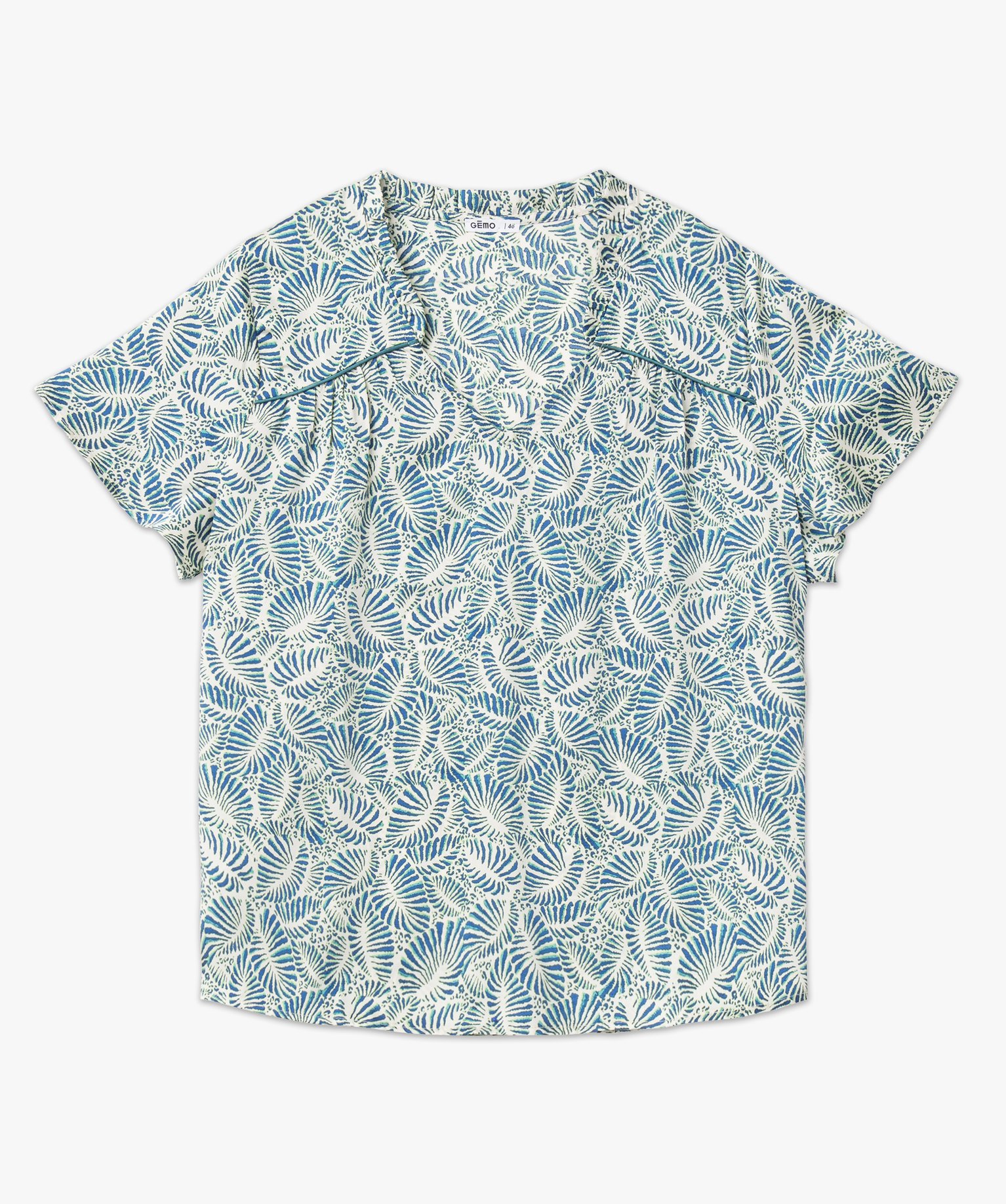 Blouse imprimée à manches courtes femme grande taille imprime | GEMO