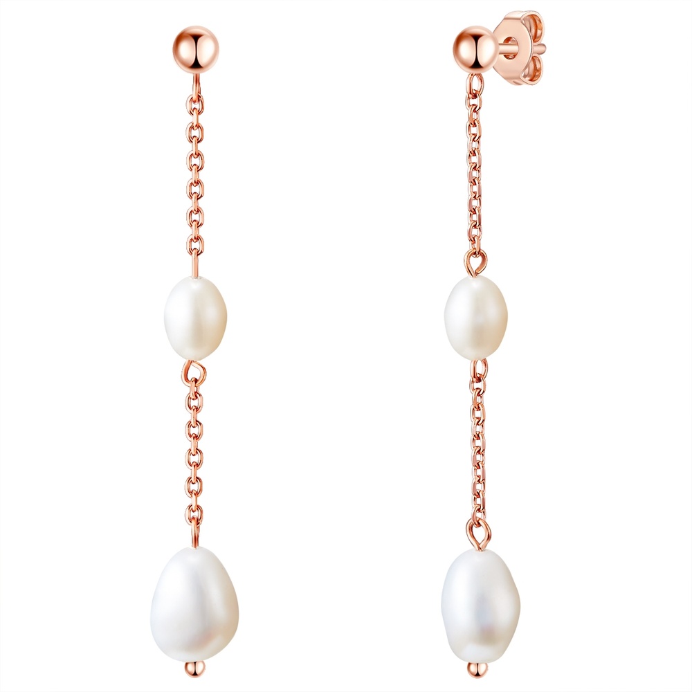 Valero Pearls Boucles doreilles en acier inoxydable Acier inoxydable Perle de culture d'eau dou Boucles d'oreilles