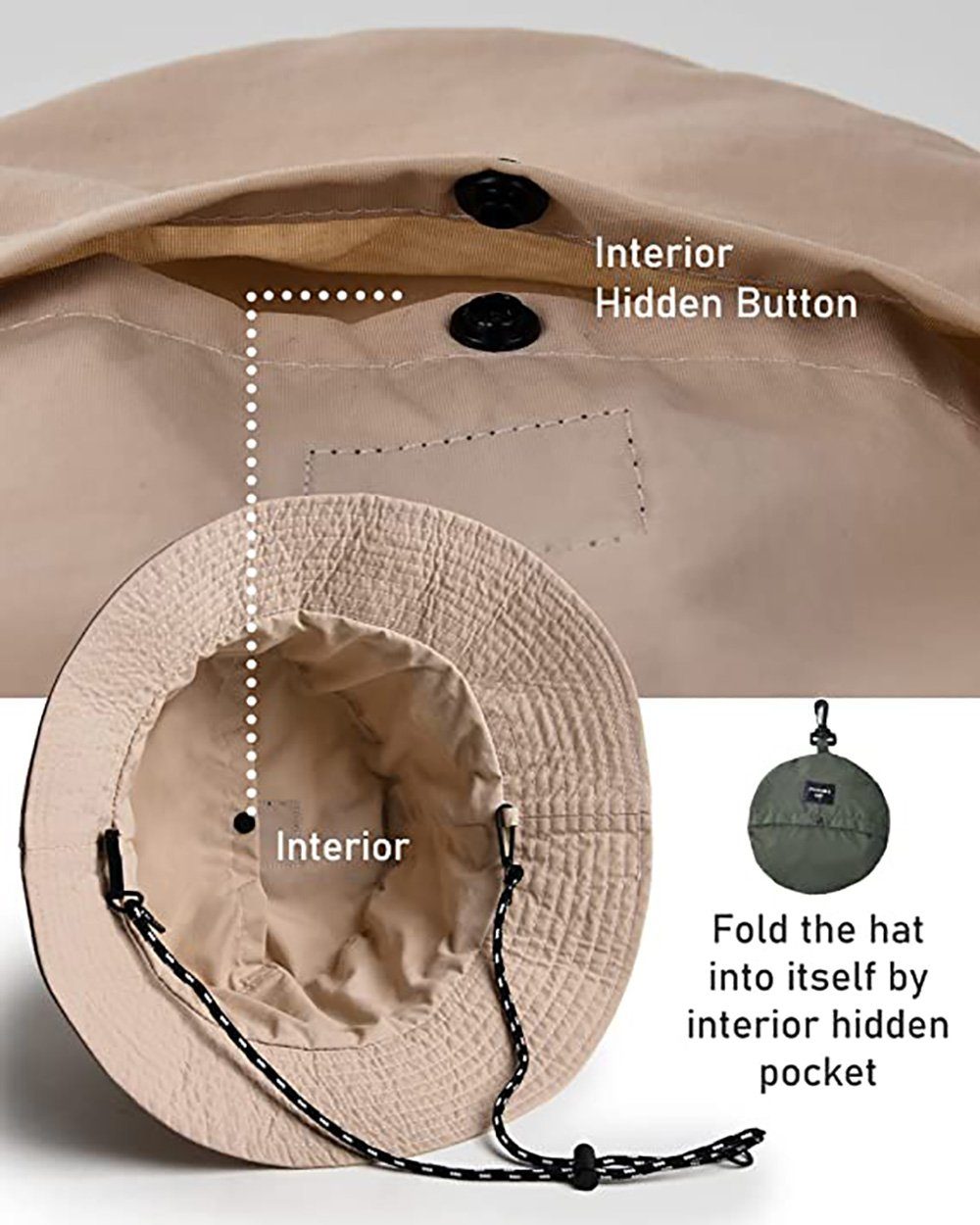 Fischerhut Unisex Fischerhut Damen Herren Anglerhut Schnell (1-tlg) Trocken Bucket Hat Tragbar Faltbar Sonnenhut