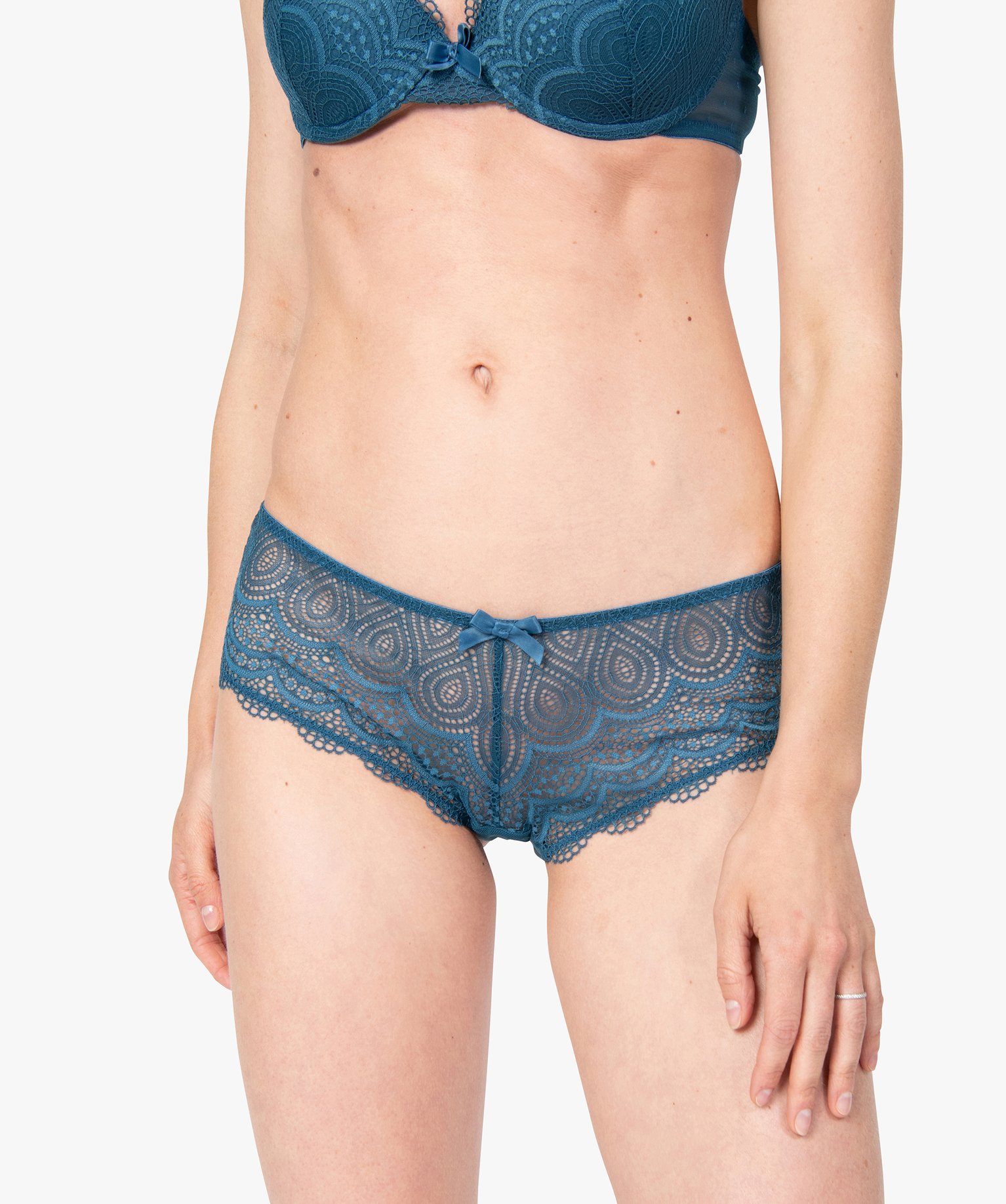 Shorty en dentelle et tulle femme (lot de 2) bleu | GEMO