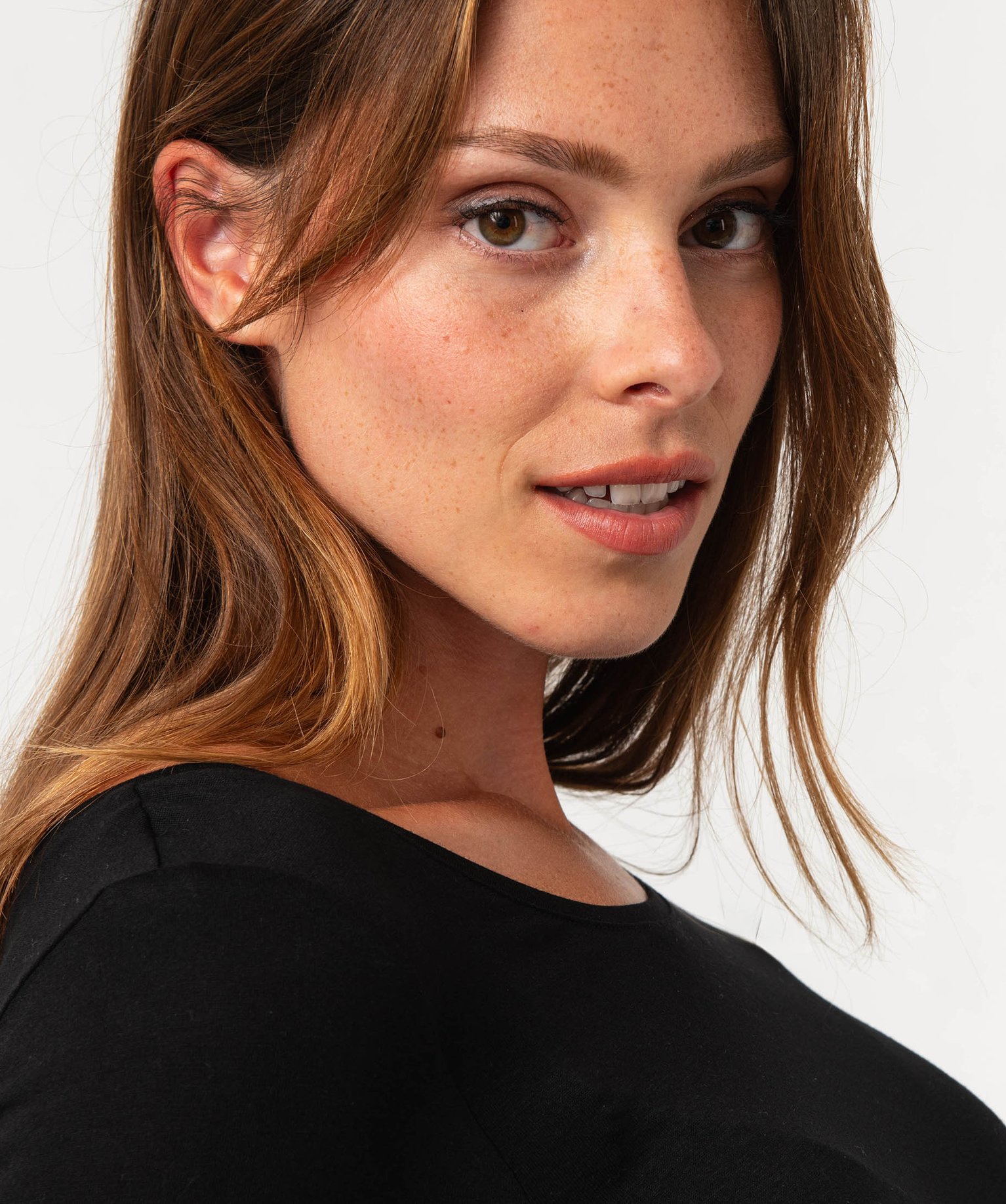 Chemise de nuit à manches longues femme noir | GEMO