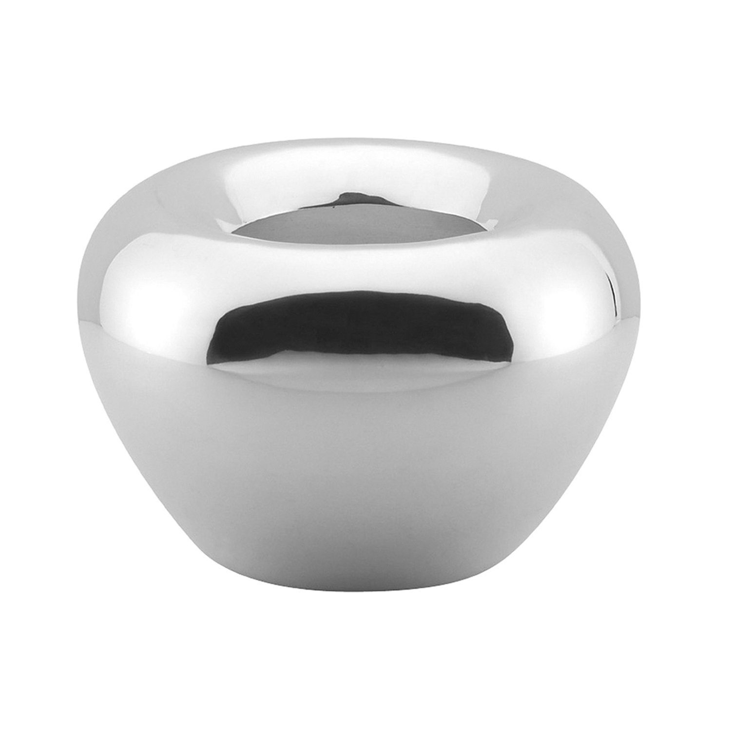 Fink Dekovase Vase Venus - silberfarben - Eisen vernickelt - H.26cm x Ø 40cm, Vernickelt - Durchmesser Öffnung ca. 16 cm