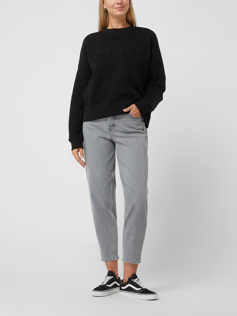 Sweatshirt mit Logo in schwarz