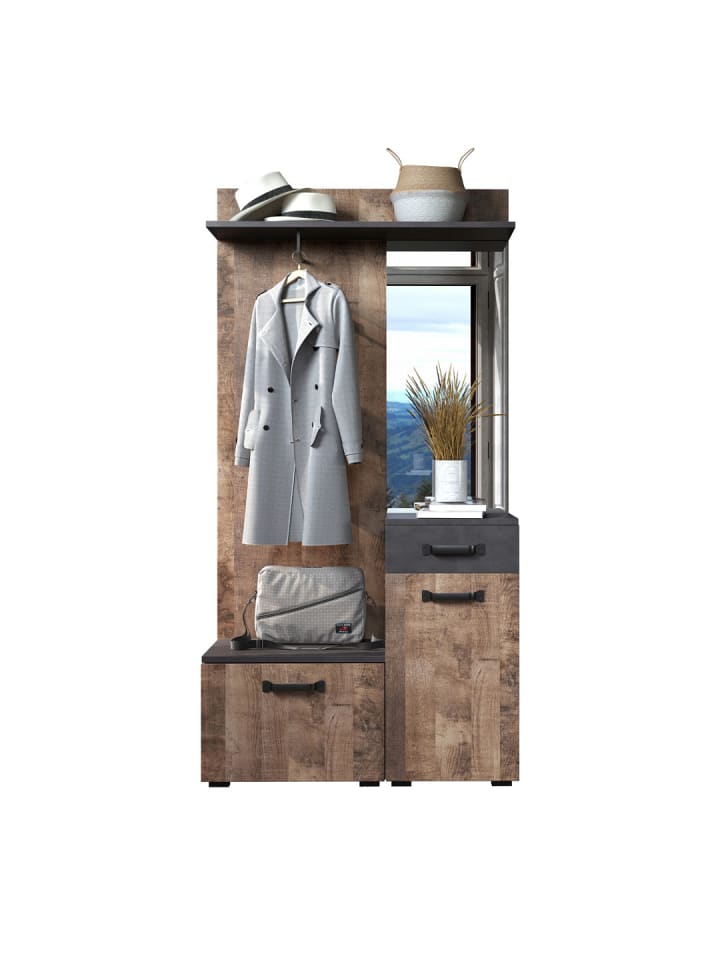 ebuy24 Kleiderschrank-Set Smile Grau 104 x 32 cm günstig kaufen onesize