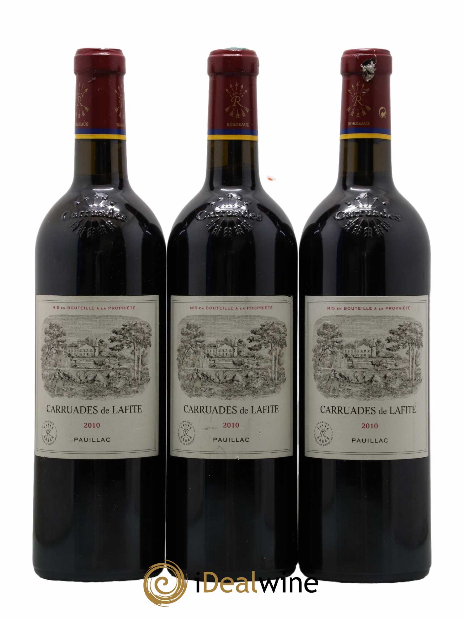 Carruades de Lafite Rothschild Second vin  2010 - Lot de 3 Bouteilles