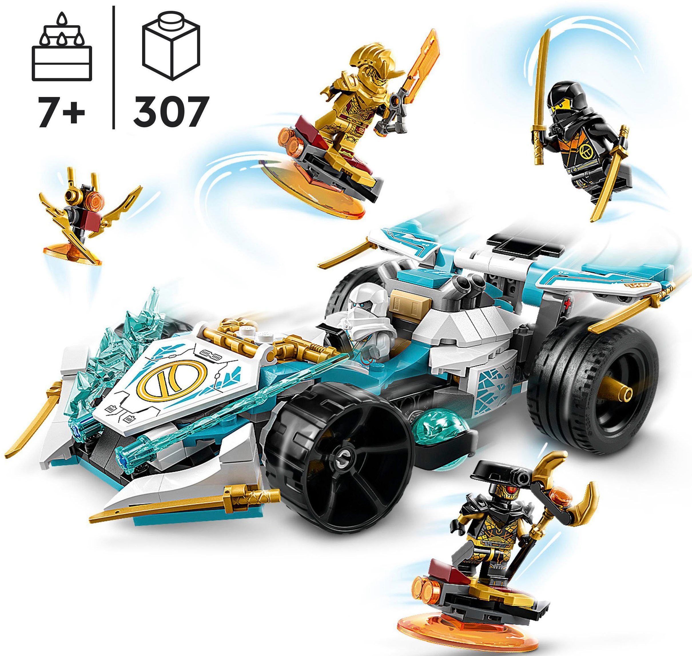 LEGO® Konstruktionsspielsteine Zanes Drachenpower-Spinjitzu-Rennwagen (71791), LEGO® NINJAGO, (307 St), Made in Europe
