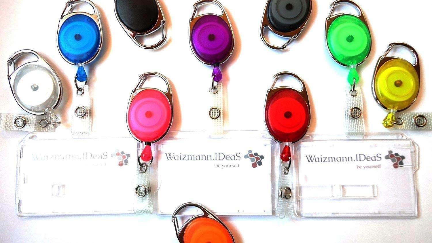Waizmann.IDeaS Schlüsselanhänger Set Ausweisset - Ausweisjojo Jojo Kartenhülle Kartenhalter für 2 Karten