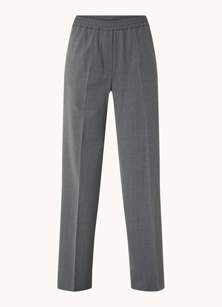 Pantaloni MaxMara Petra cu talie înaltă și picioare drepte, confecționați dintr-un amestec de lână.