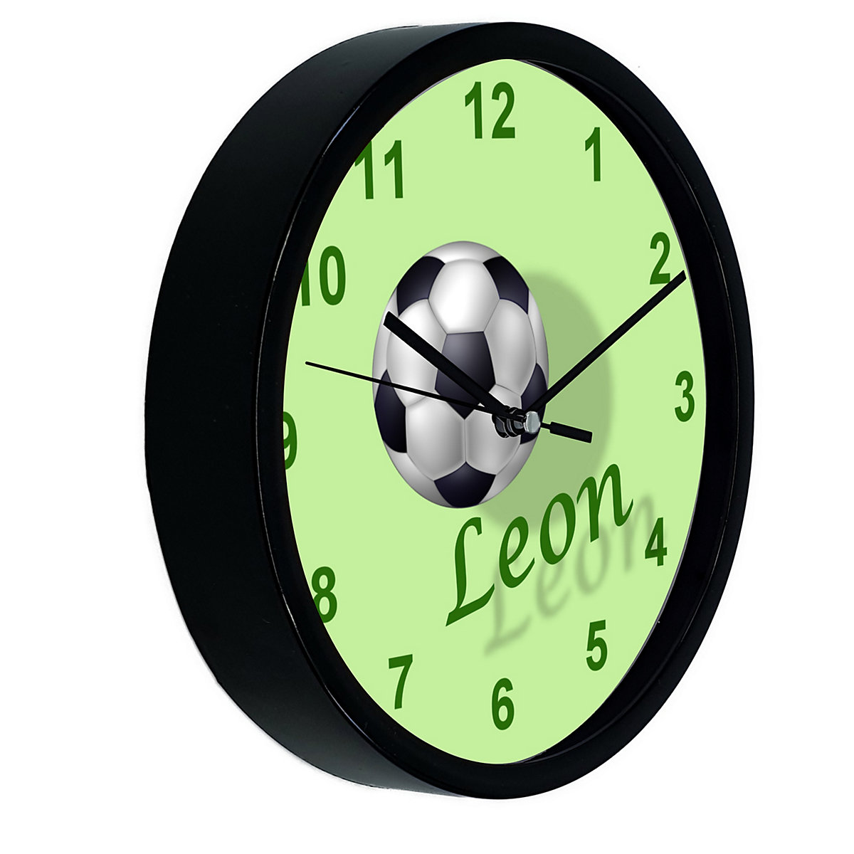 Kinder Wanduhr personalisiert mit Name Fußball 2