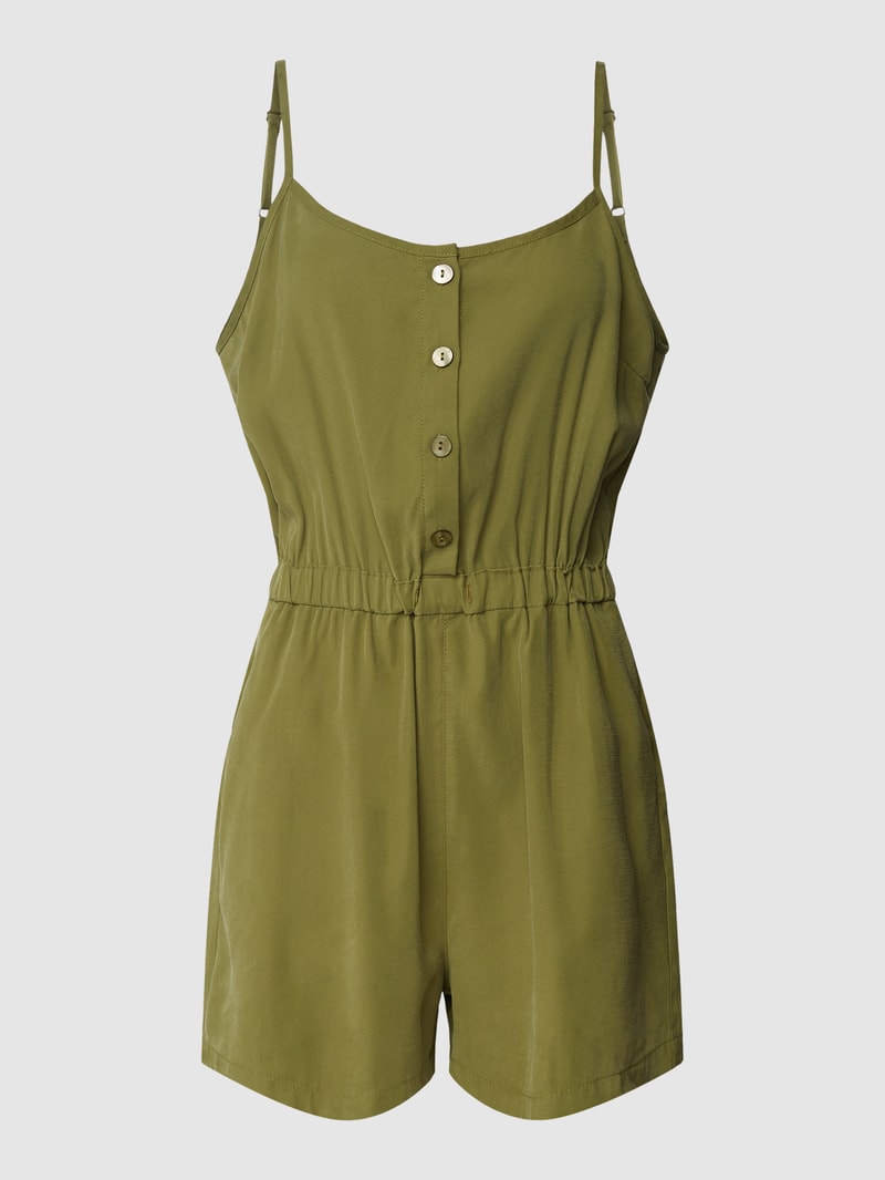Playsuit mit Bindegürtel Modell 'MAGO' in olivgrün