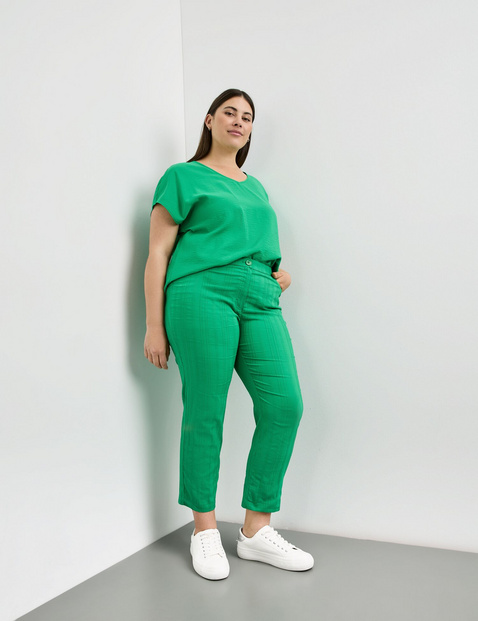 3/4 Stretchhose mit Streifen-Struktur Betty