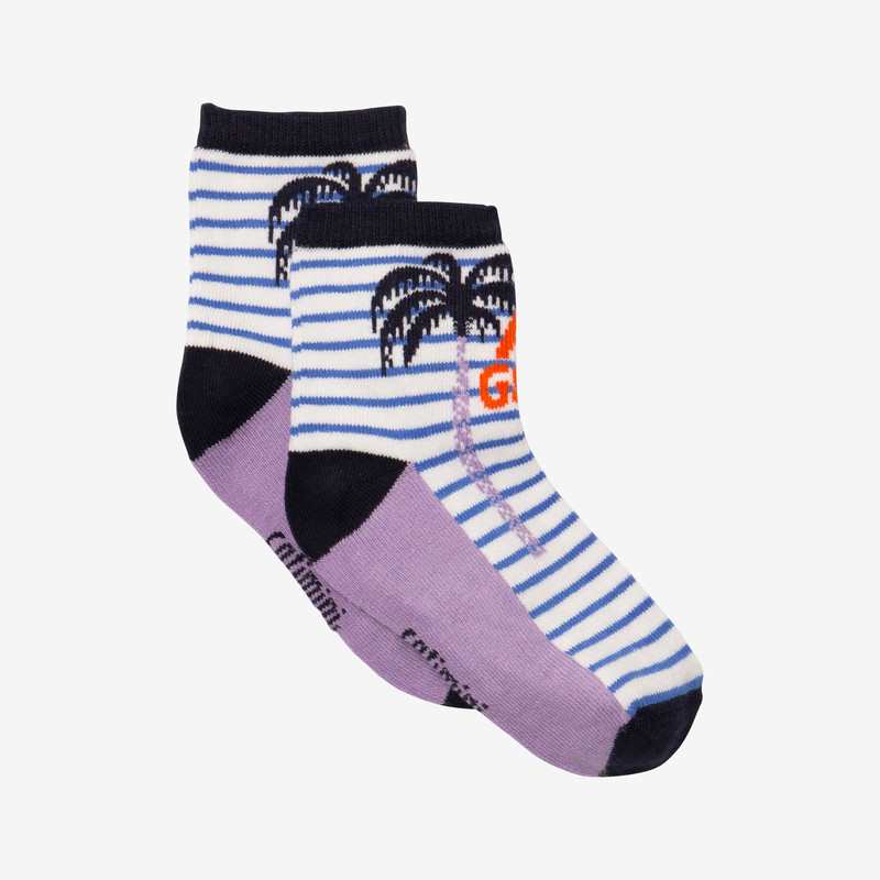 Chaussettes garçon palmiers bleues Catimini