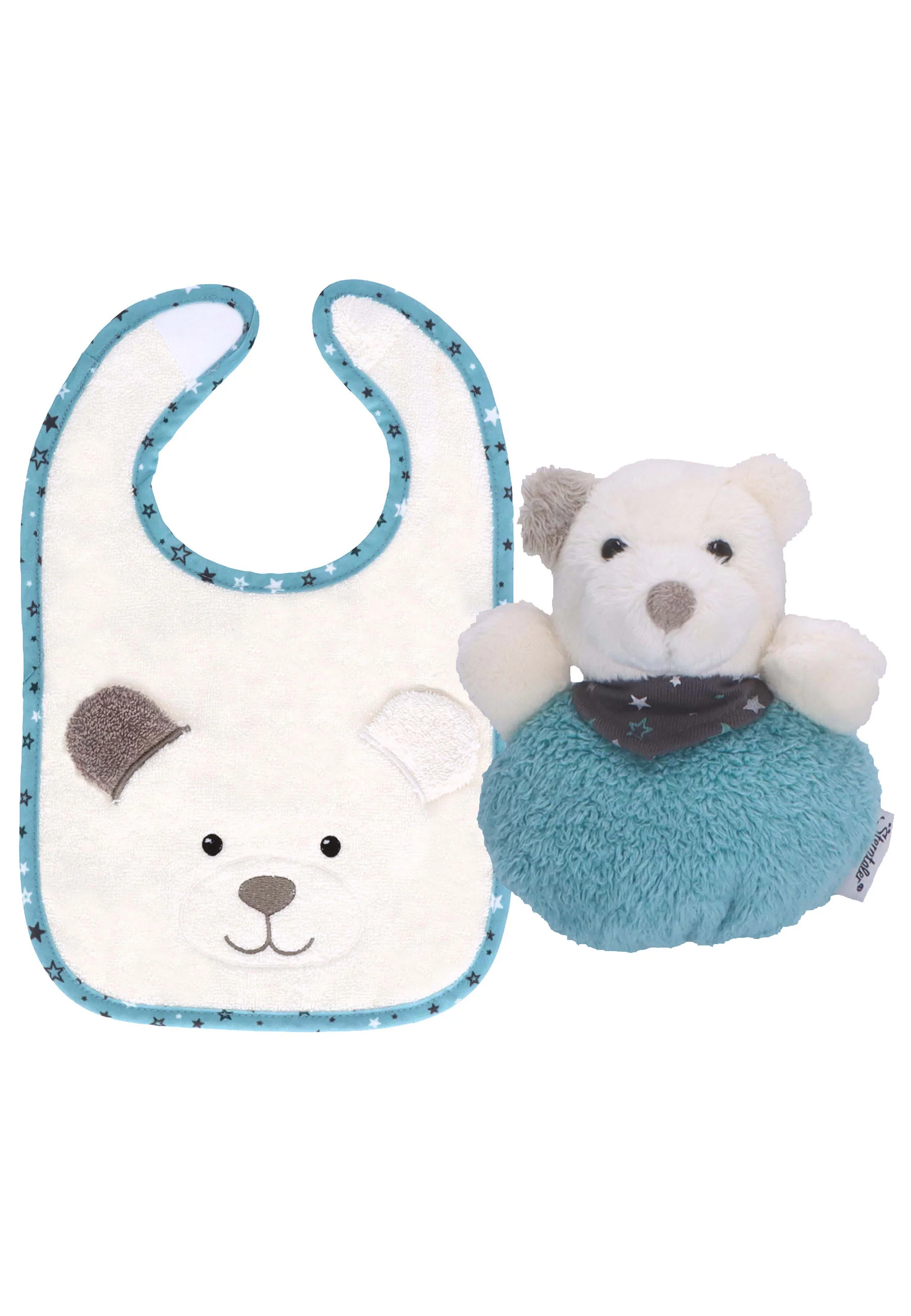 Geschenk-Set Eisbär Elia in Ecru und Türkis