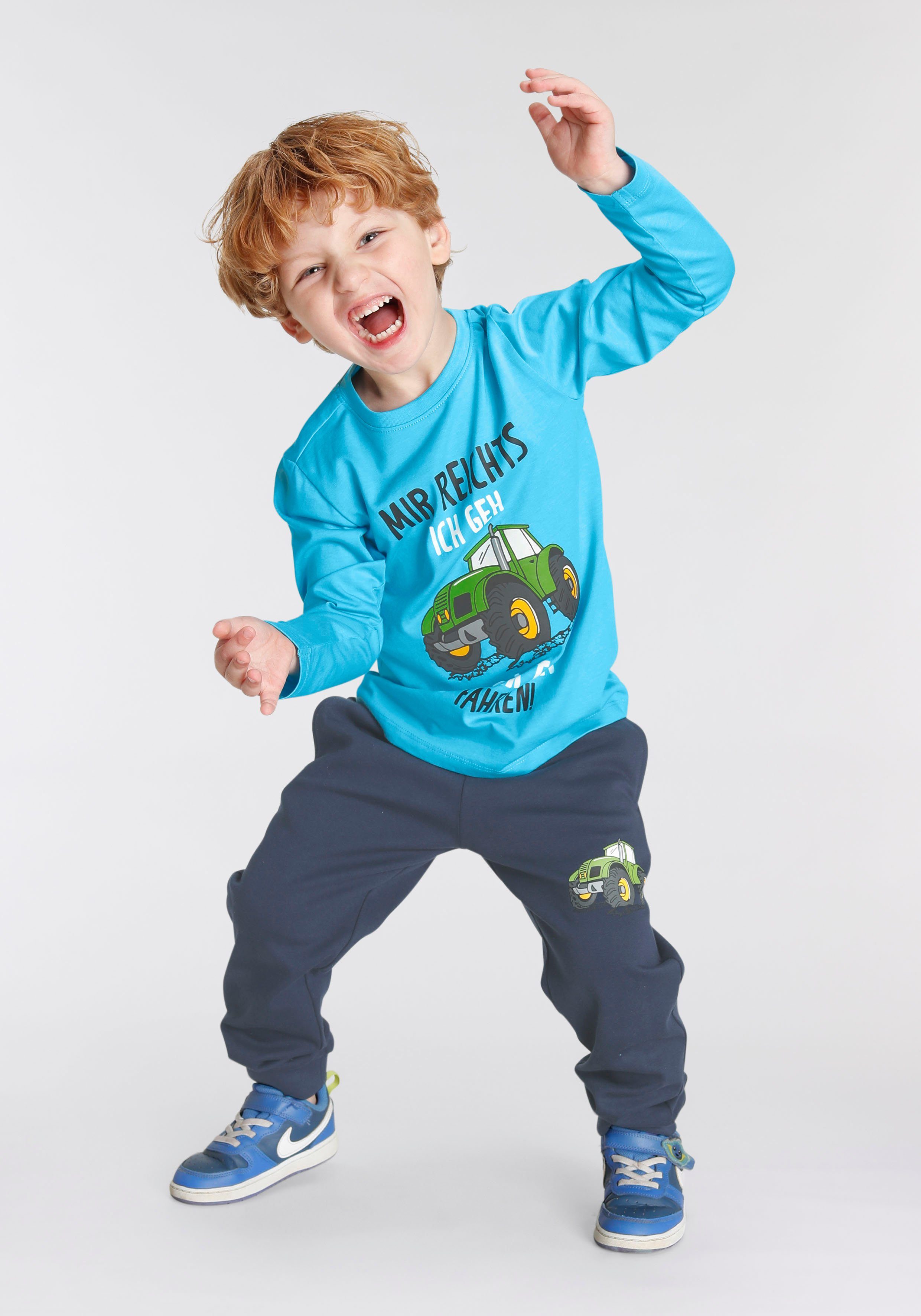 KIDSWORLD Shirt & Hose MIR REICHTS, ICH GEH TRAKTOR FAHREN (Spar-Set, 2-tlg) Langarmshirt+Jogginghose