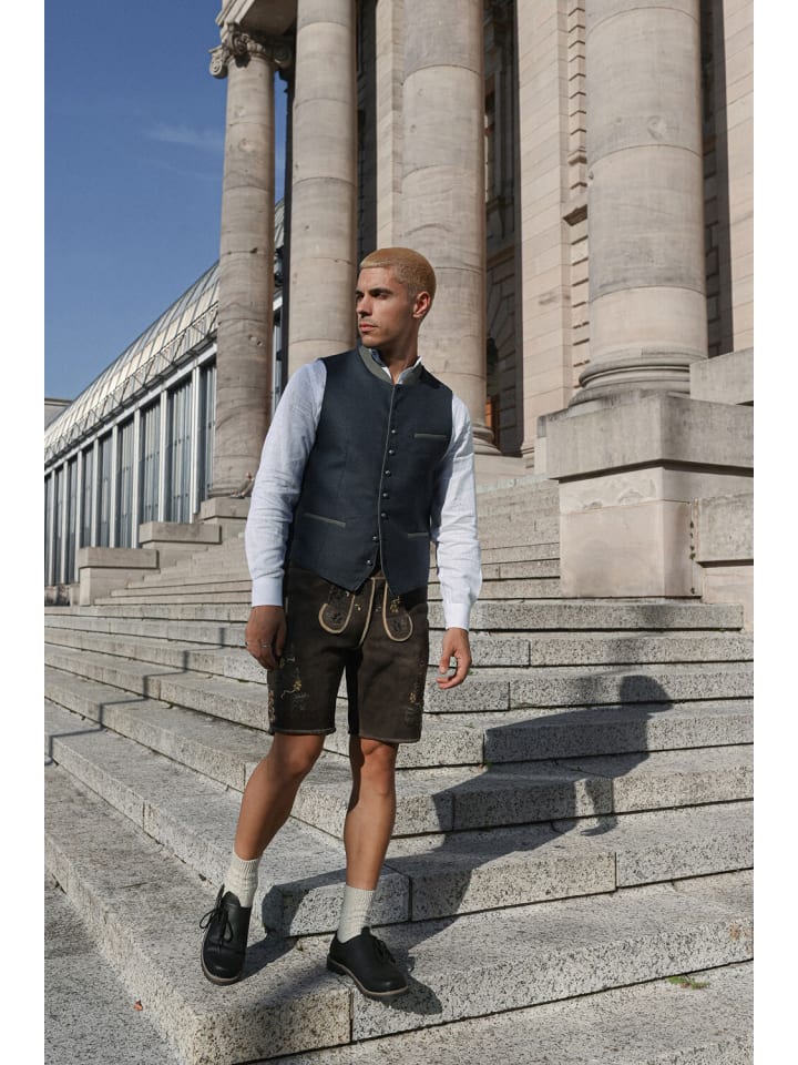 Edelnice Kurze Hirschlederhose Stefan sämisch in dunkelbraun günstig kaufen