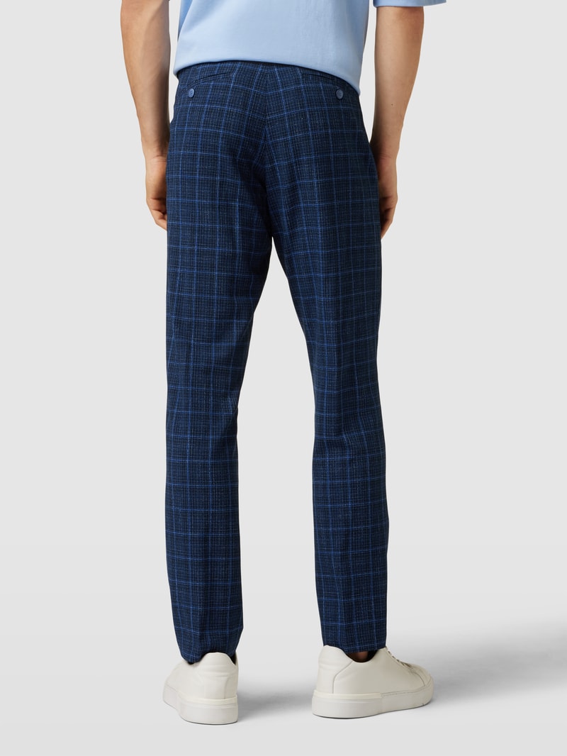 Stoffhose mit Glencheck-Muster in marineblau