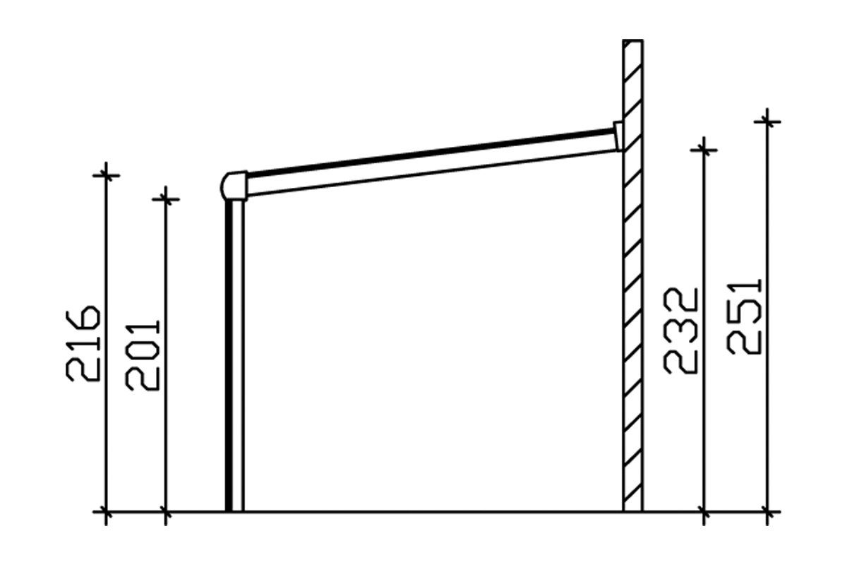 Skanholz Terrassendach Garda, BxT: 648x257 cm, Bedachung Doppelstegplatten, BxT: 648x257
