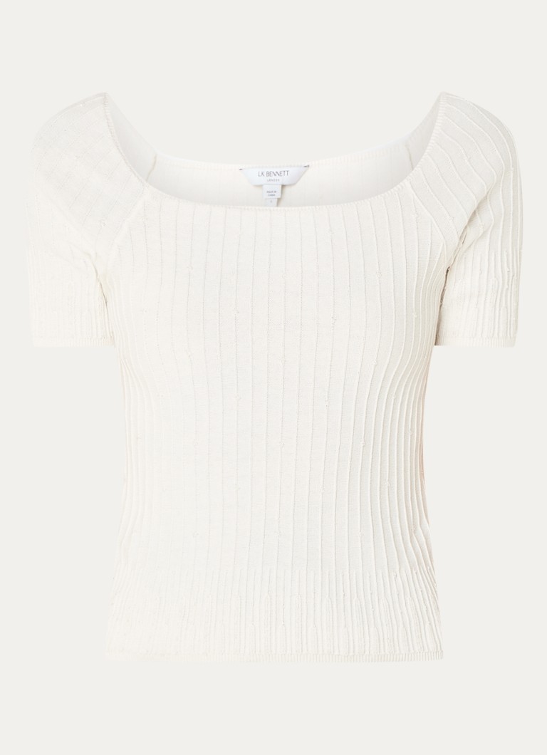 Top Maria in maglia fine di LKBennett, impreziosito da perle.