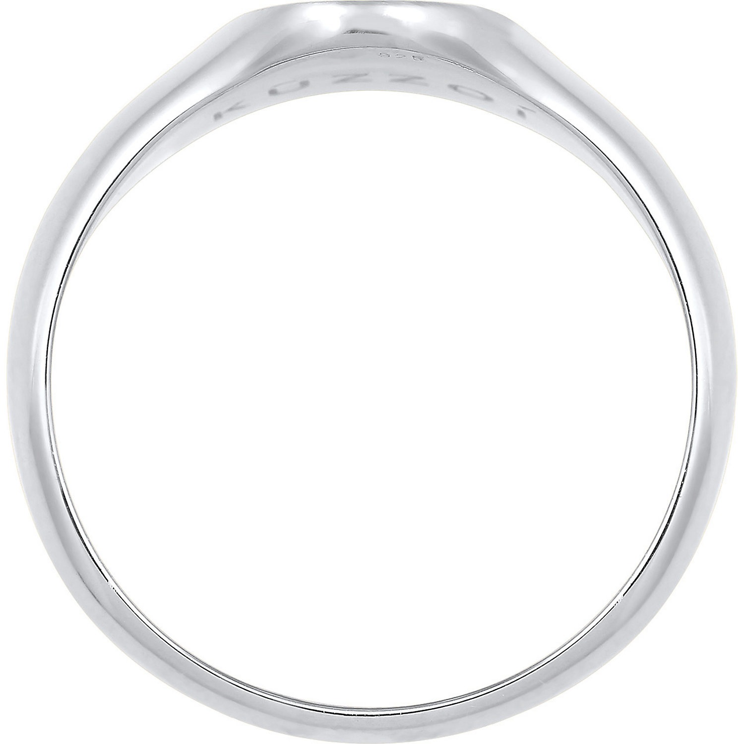 Inel cu sigiliu KUZZOI Basic Minimalist Robust Solid pentru Bărbați - (925/1000) Argint