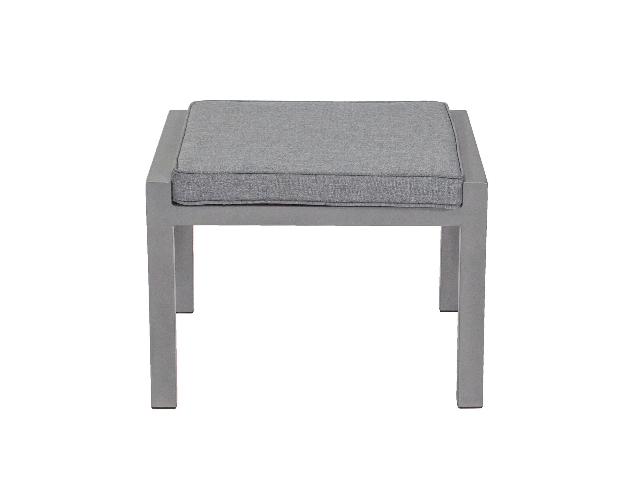 LC Garden Gartenlounge-Hocker LC Garden Bondino Dining Hocker Fußbank silber-eckig