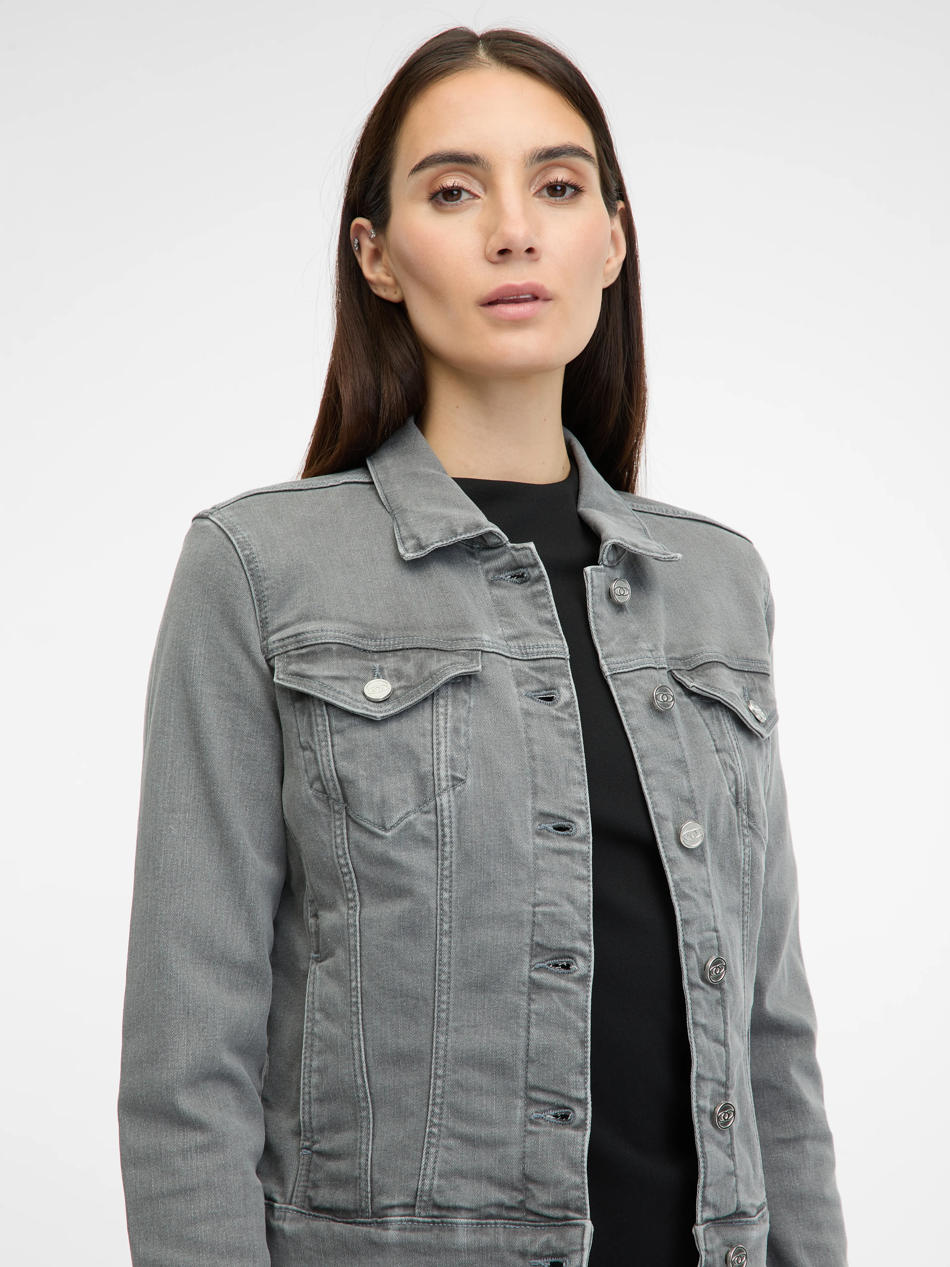 Graue Damen-Jeansjacke ORSAY