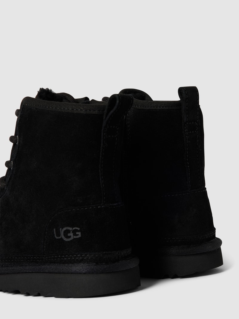 Schnürboots mit Label-Details Modell 'NEUMEL' in schwarz