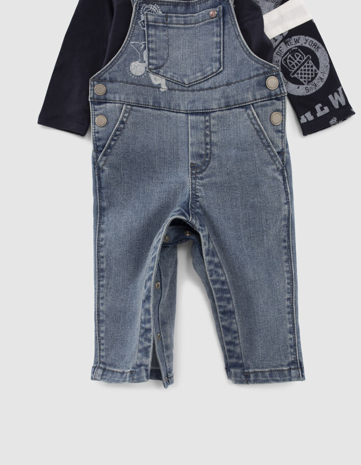 Ensemble salopette en jean et tee-shirt bébé garçon