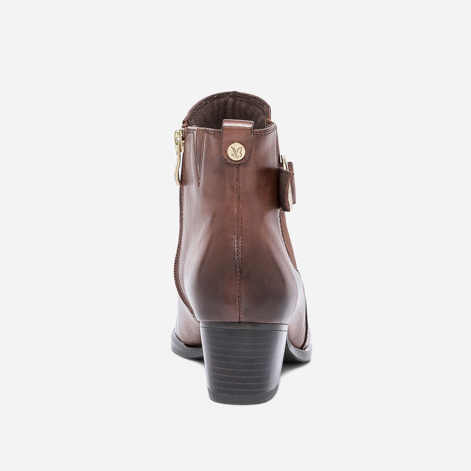 Boots CAPRICE cognac en cuir