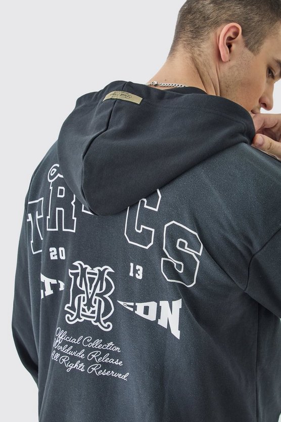 Tall kastiger Oversize Hoodie mit Dark Tropics Print