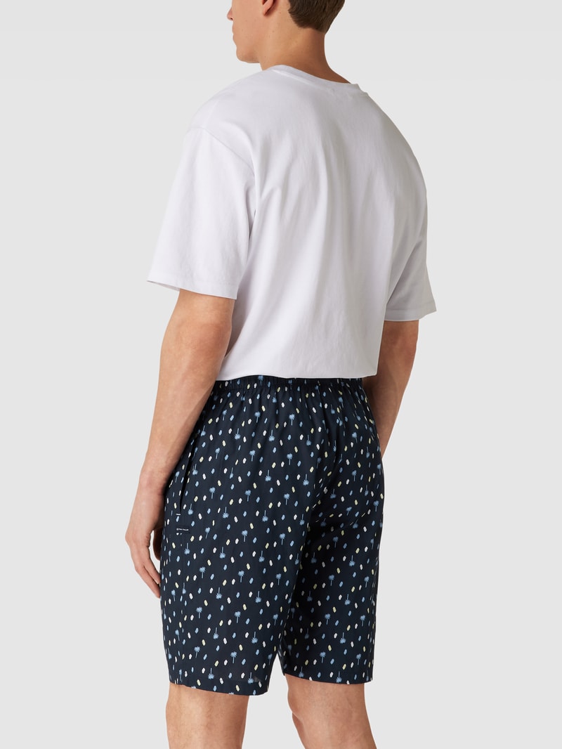 Pyjama-Hose mit Label-Details in dunkelblau