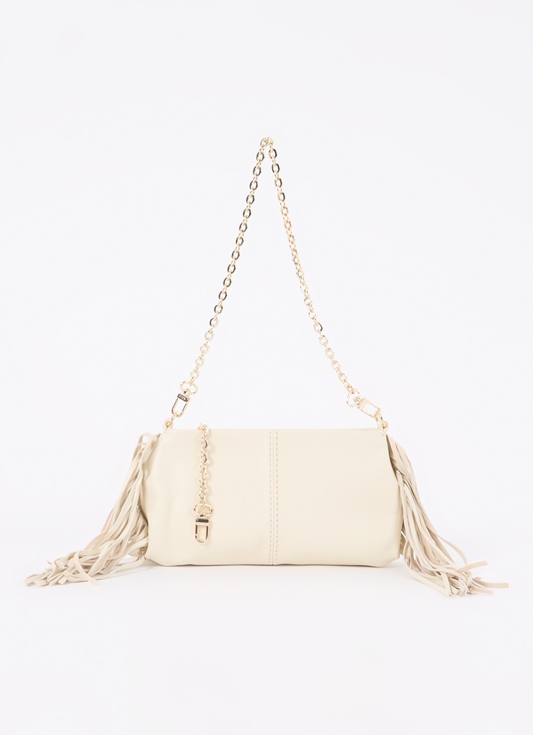 Maje Leather shoulder bag with fringes