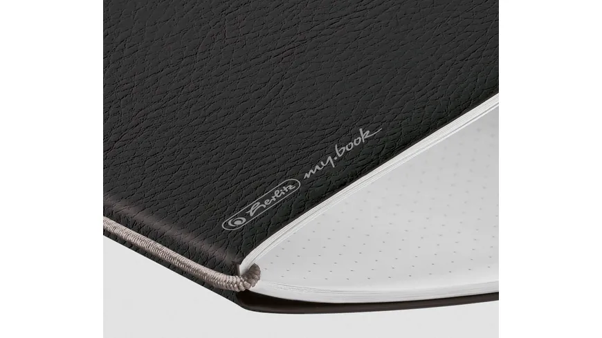 herlitz my.book flex Notizbuch Lederoptik A6 40 Blatt punktiert schwarz