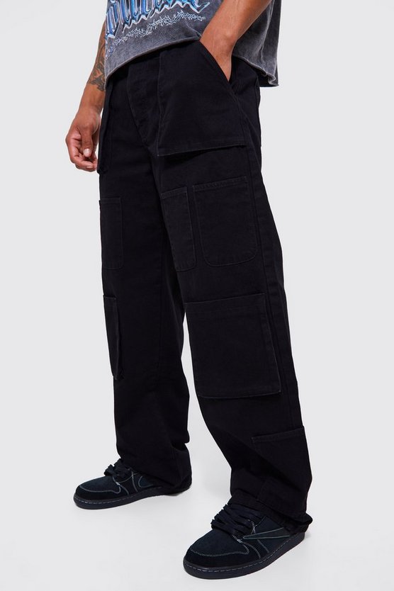Lockere Jeans mit Cargo-Taschen