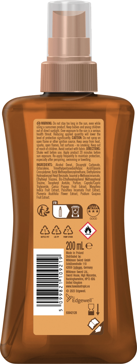 Sonnenöl Spray mit Kokosnuss & Arganöl, LSF 30, 200 ml