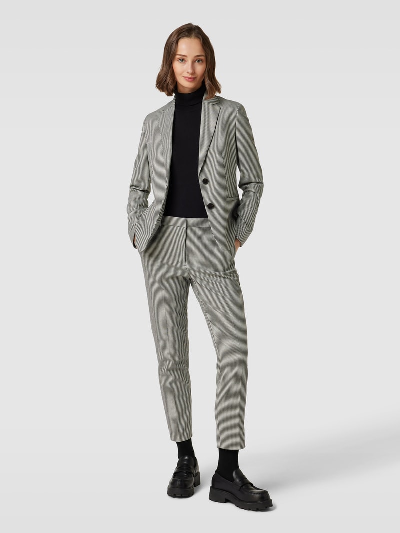 Blazer mit Hahnentrittmuster in schwarz