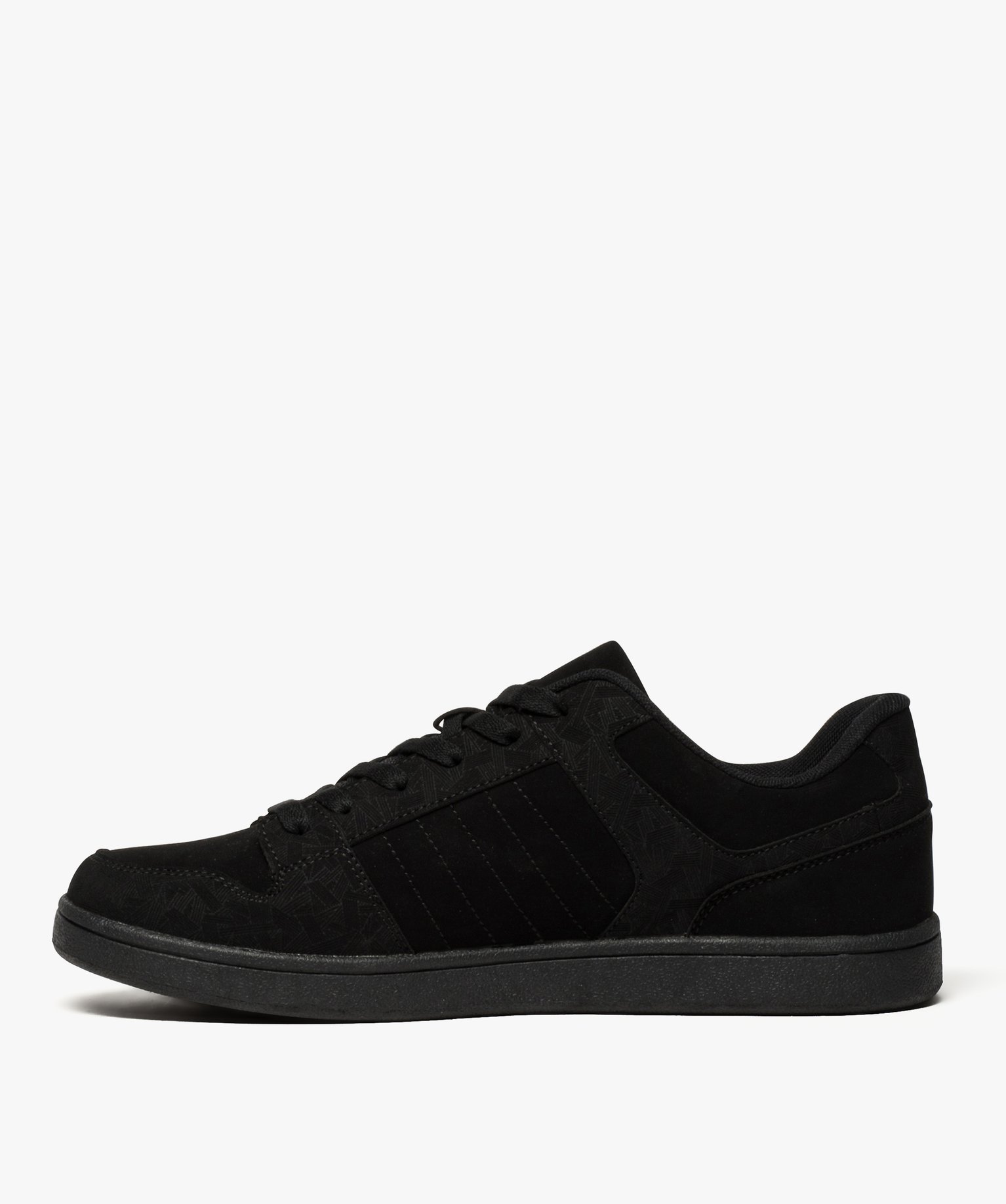 Baskets homme à lacets style skate shoes noir | GEMO