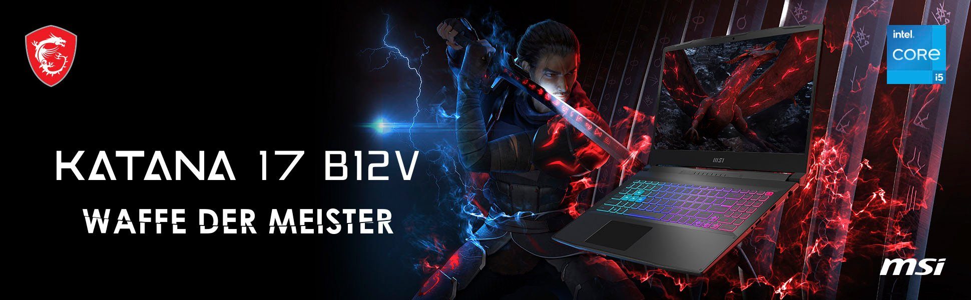 MSI Katana 17 B12VGK-405 Gaming-Notebook (43,9 cm/17,3 Zoll, Intel Core i7 12650H, GeForce RTX 4070, 1000 GB SSD)