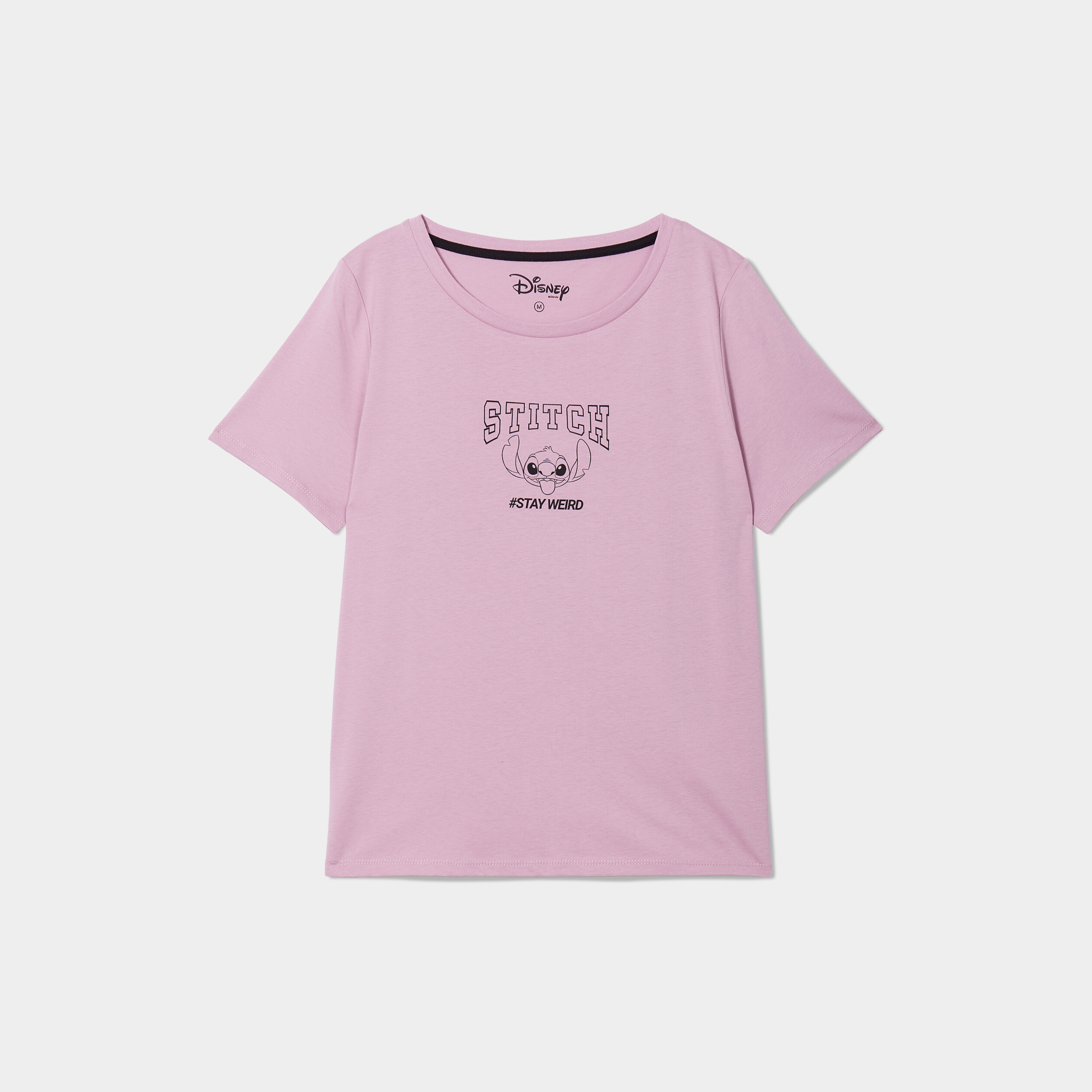 T-shirt manches courtes coton Stitch parme femme | La Halle