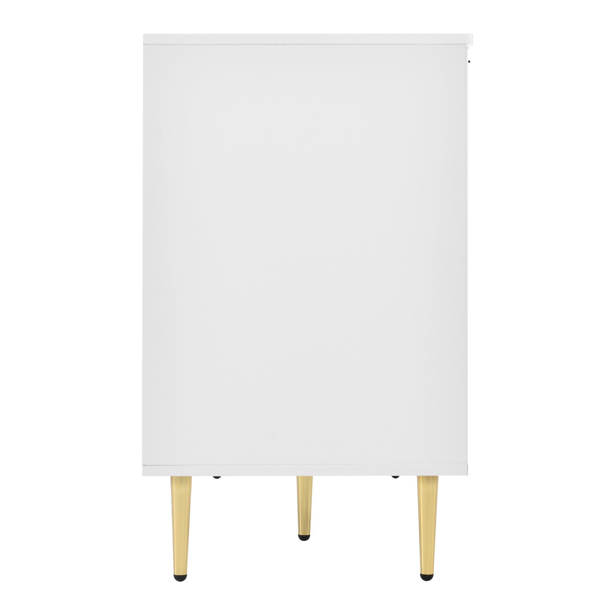 Flieks Kommode, Nachtschrank Sideboard mit 3 Türen und 6 Fächer 127x45x75cm