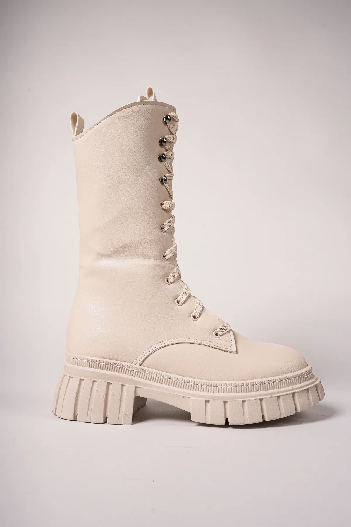 Riccon  Tuilinnel Damen-Oberkniestiefel 00121402 Beige Leder