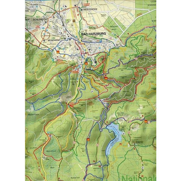 Große Wanderkarte-, Ski- und Radwanderkarte Nationalpark Harz 1 : 35 000 - Wanderkarte