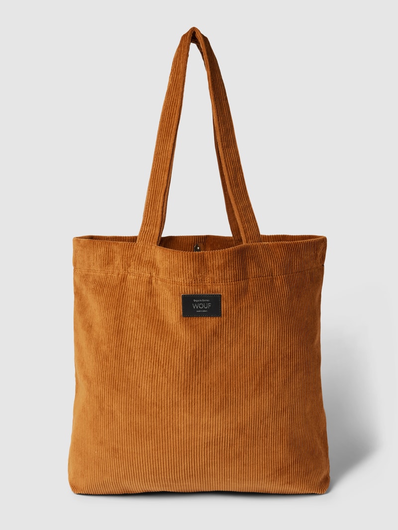 Shopper mit Allover-Muster Modell 'Caramel' in rostrot