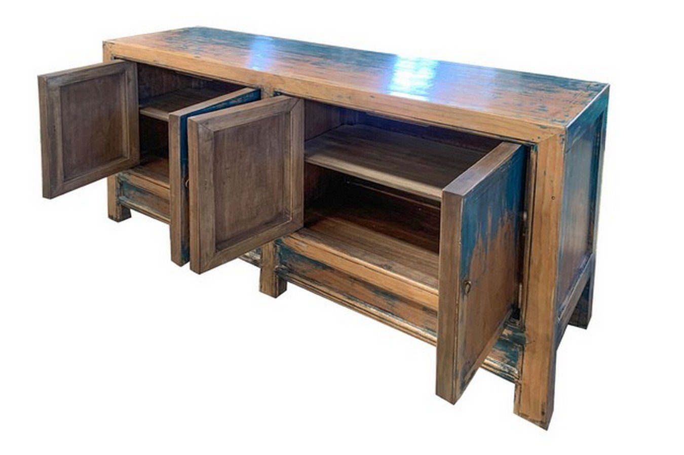 daslagerhaus living Bauernschrank Sideboard Shanxi natur blau