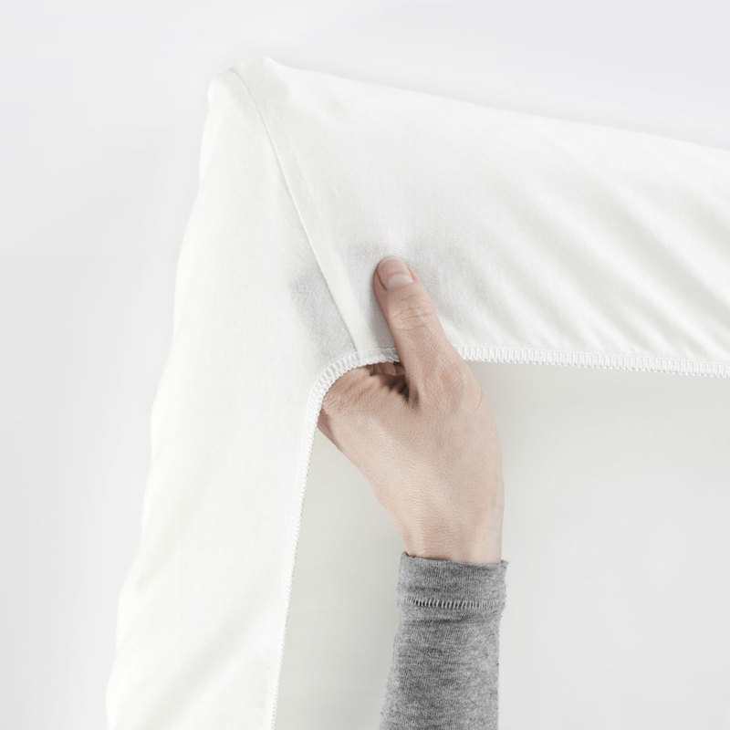 Pack lit parapluie Light argent avec drap-housse blanc coton bio BabyBjörn
