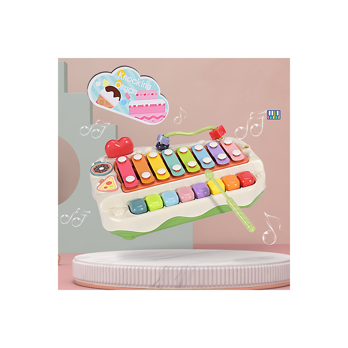 Kindermusik-Kuchenklopfklavierspielzeug Acht-Ton-Schlaginstrument, multifunktionales Happy-Percussion-Klavierspielzeug