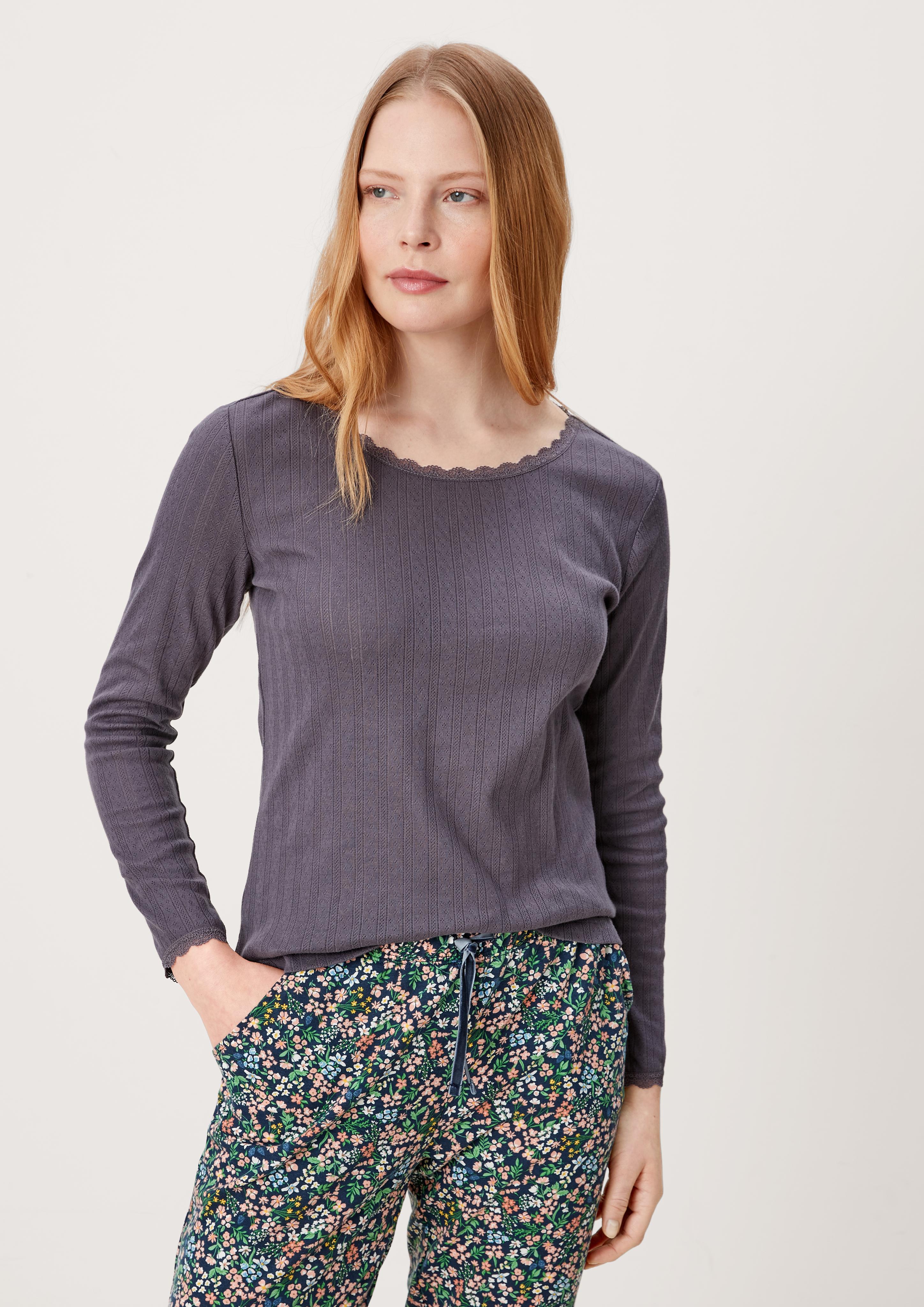 Pyjamaoberteil mit Pointellemuster  6006501-9588