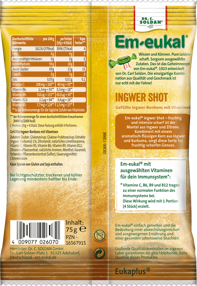 Bonbon, Ingwer-Shot, 75 g